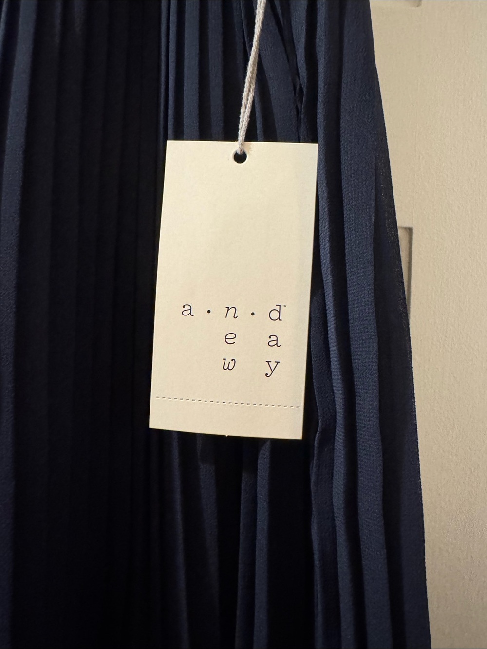 a new day Navy Blue Pleated Midi Skirt with Striped Waistband - Picture 2 of 3